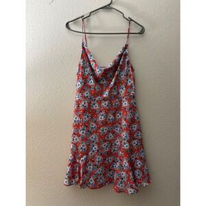Red‎ Floral Print Mini Dress Summer Sleeveless Casual ROW A Size M
A741